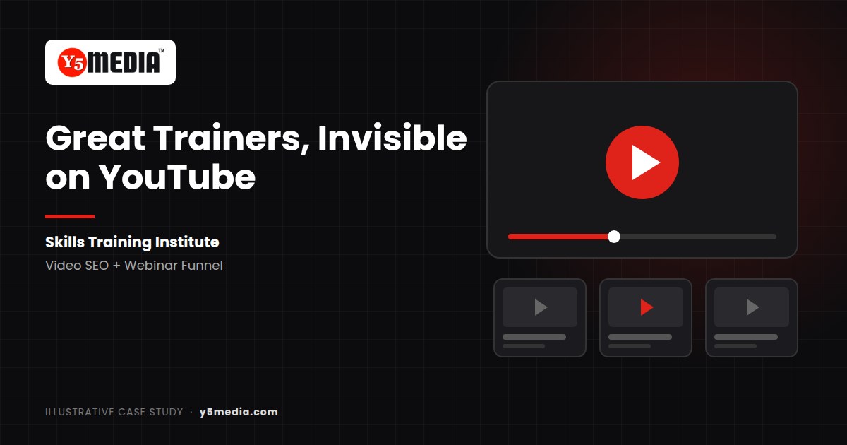 Y5Media illustrative case study 17: Training institute video SEO and webinar funnel